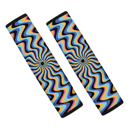 Psychedelic Illusory Motion Print Car Seat Belt Covers