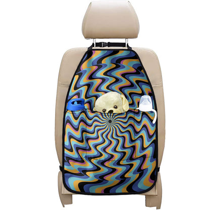 Psychedelic Illusory Motion Print Car Seat Organizers