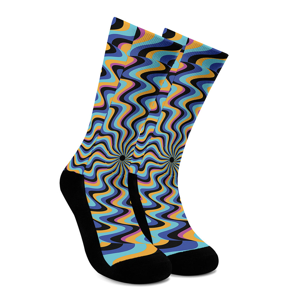 Psychedelic Illusory Motion Print Crew Socks