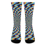 Psychedelic Illusory Motion Print Crew Socks