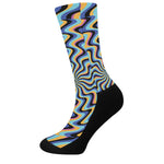 Psychedelic Illusory Motion Print Crew Socks