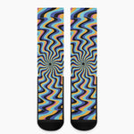 Psychedelic Illusory Motion Print Crew Socks