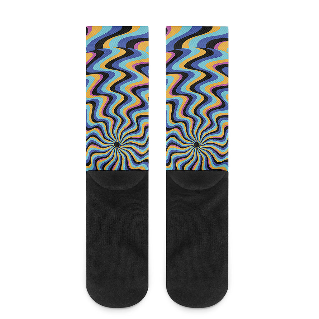 Psychedelic Illusory Motion Print Crew Socks