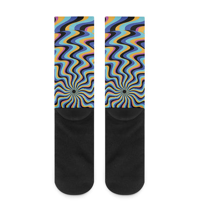 Psychedelic Illusory Motion Print Crew Socks