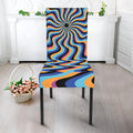 Psychedelic Illusory Motion Print Dining Chair Slipcover