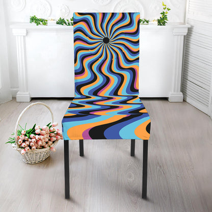 Psychedelic Illusory Motion Print Dining Chair Slipcover