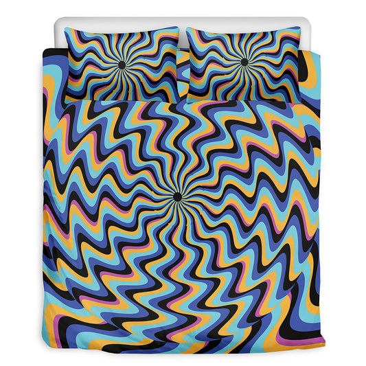 Psychedelic Illusory Motion Print Duvet Cover Bedding Set