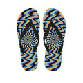 Psychedelic Illusory Motion Print Flip Flops