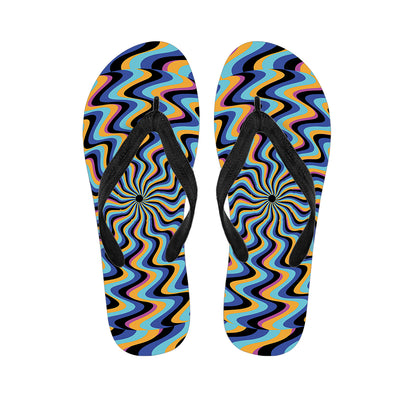 Psychedelic Illusory Motion Print Flip Flops