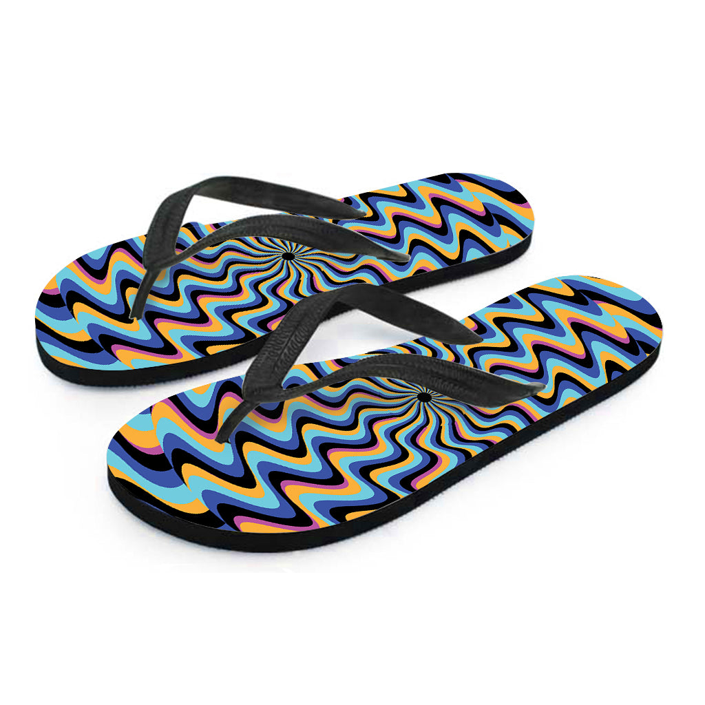 Psychedelic Illusory Motion Print Flip Flops