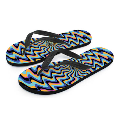 Psychedelic Illusory Motion Print Flip Flops