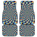 Psychedelic Illusory Motion Print Front and Back Car Floor Mats
