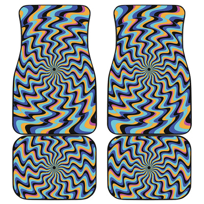 Psychedelic Illusory Motion Print Front and Back Car Floor Mats