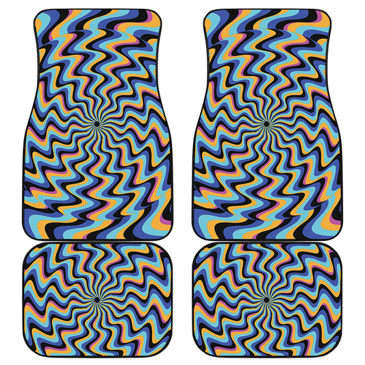 Psychedelic Illusory Motion Print Front and Back Car Floor Mats