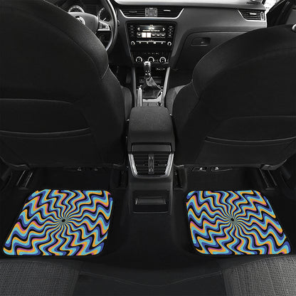 Psychedelic Illusory Motion Print Front and Back Car Floor Mats