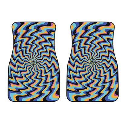 Psychedelic Illusory Motion Print Front Car Floor Mats
