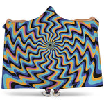 Psychedelic Illusory Motion Print Hooded Blanket