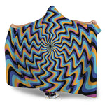 Psychedelic Illusory Motion Print Hooded Blanket