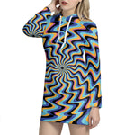 Psychedelic Illusory Motion Print Hoodie Dress