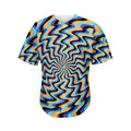 Psychedelic Illusory Motion Print Men's Baseball Jersey