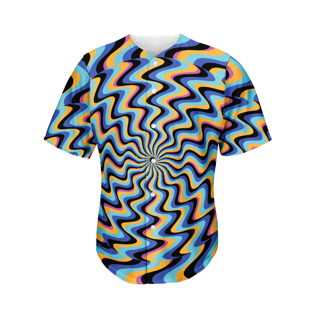 Psychedelic Illusory Motion Print Men's Baseball Jersey