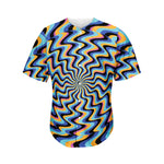 Psychedelic Illusory Motion Print Men's Baseball Jersey