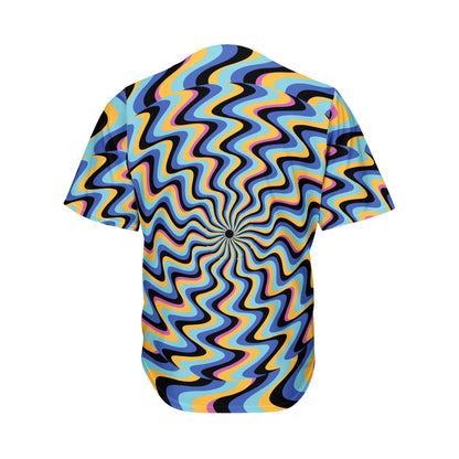 Psychedelic Illusory Motion Print Men's Baseball Jersey