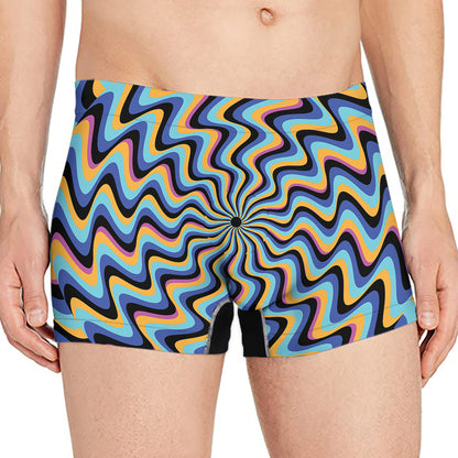 Psychedelic Illusory Motion Print Men's Boxer Briefs