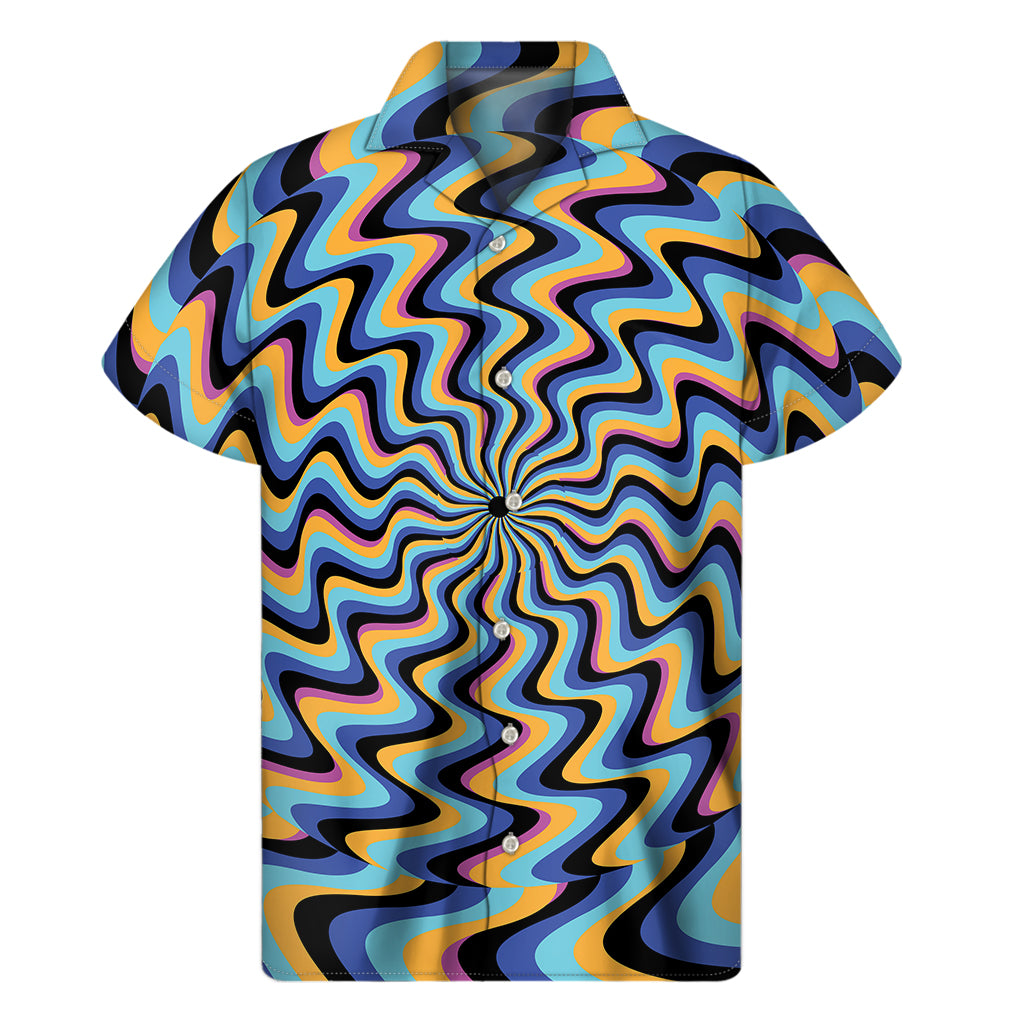 Psychedelic Illusory Motion Print Men's Short Sleeve Shirt