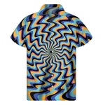 Psychedelic Illusory Motion Print Men's Short Sleeve Shirt