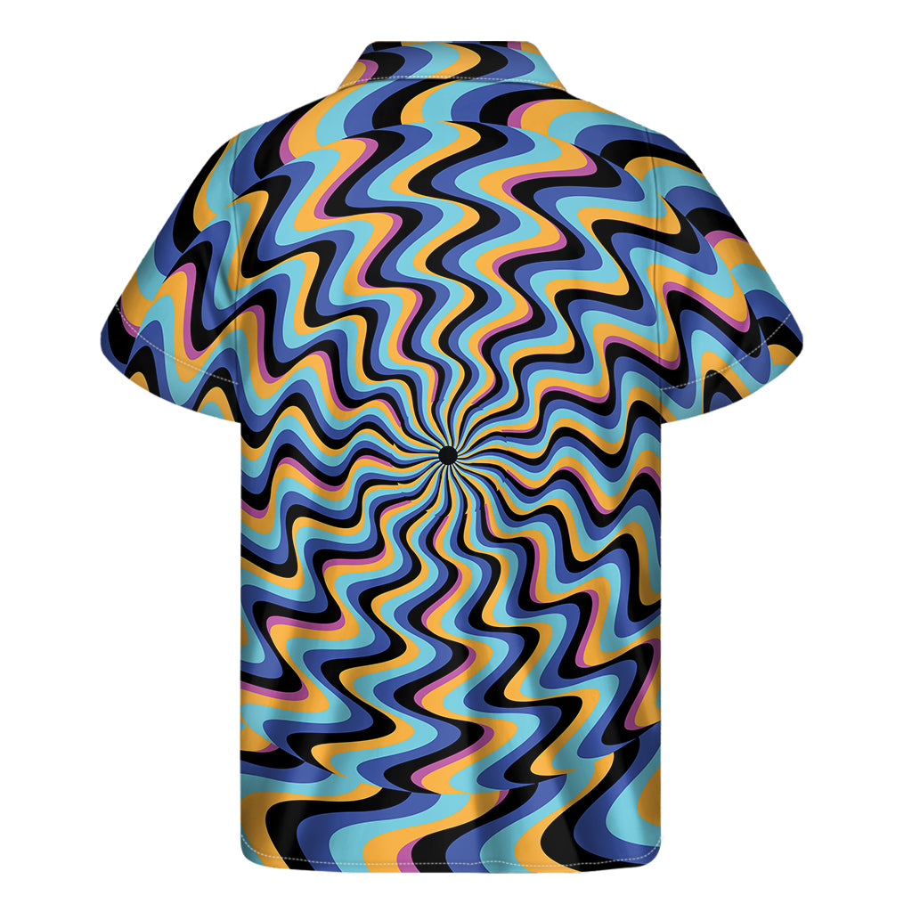 Psychedelic Illusory Motion Print Men's Short Sleeve Shirt