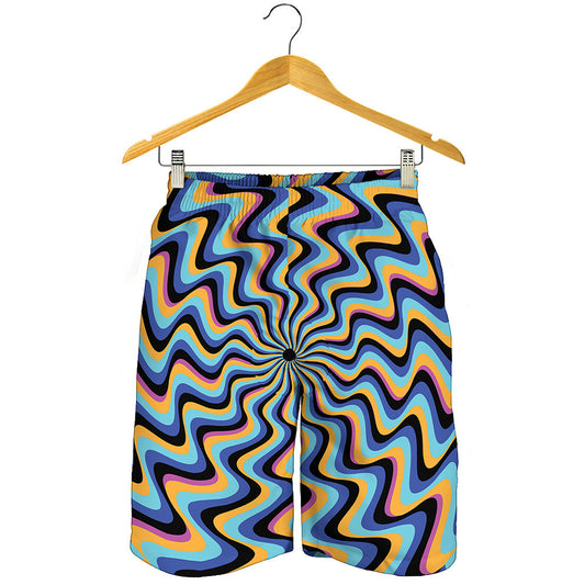 Psychedelic Illusory Motion Print Men's Shorts
