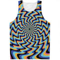 Psychedelic Illusory Motion Print Men's Tank Top