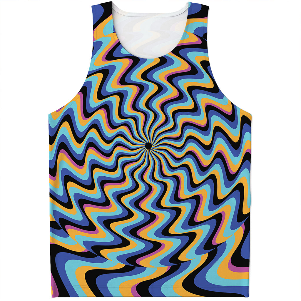 Psychedelic Illusory Motion Print Men's Tank Top