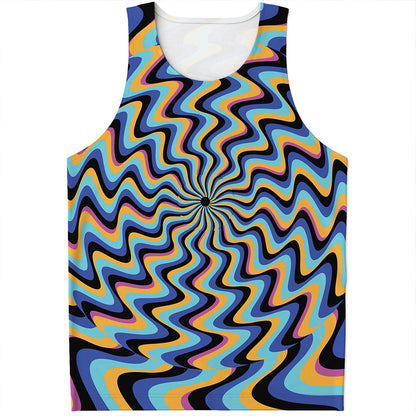Psychedelic Illusory Motion Print Men's Tank Top