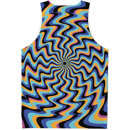 Psychedelic Illusory Motion Print Men's Tank Top