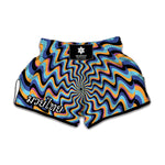 Psychedelic Illusory Motion Print Muay Thai Boxing Shorts