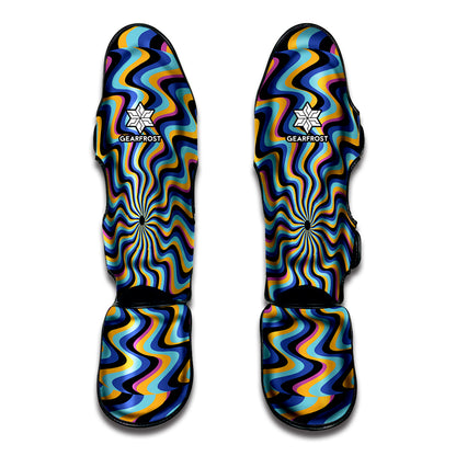 Psychedelic Illusory Motion Print Muay Thai Shin Guard