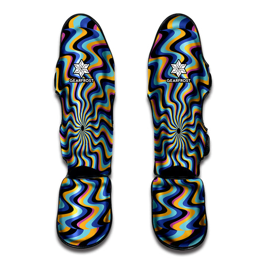 Psychedelic Illusory Motion Print Muay Thai Shin Guard