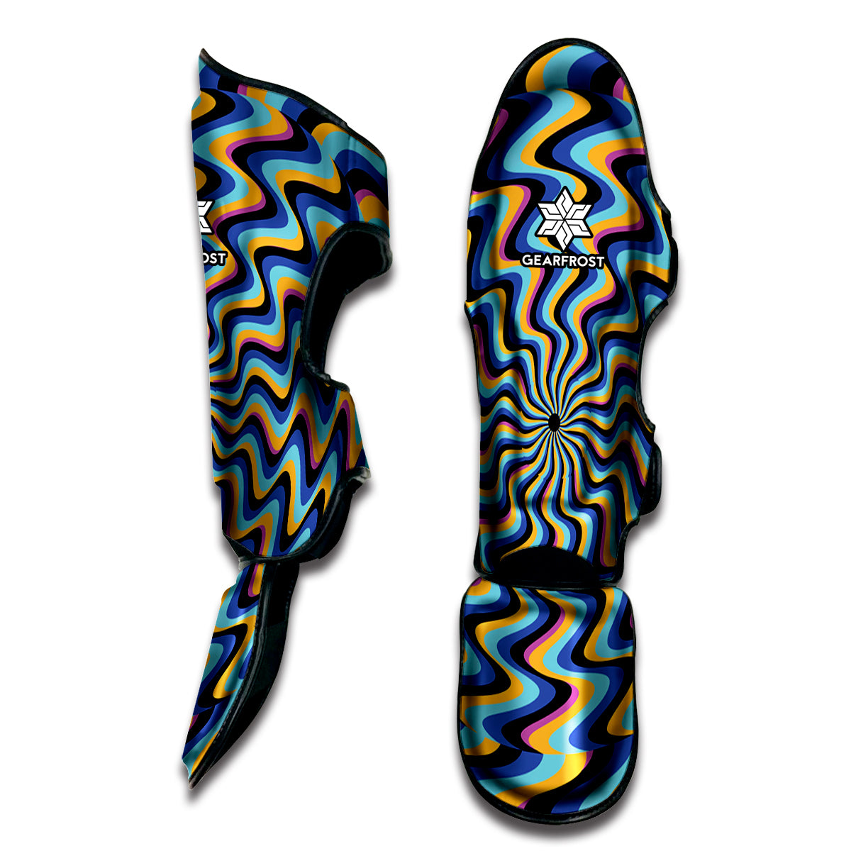 Psychedelic Illusory Motion Print Muay Thai Shin Guard