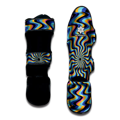 Psychedelic Illusory Motion Print Muay Thai Shin Guard