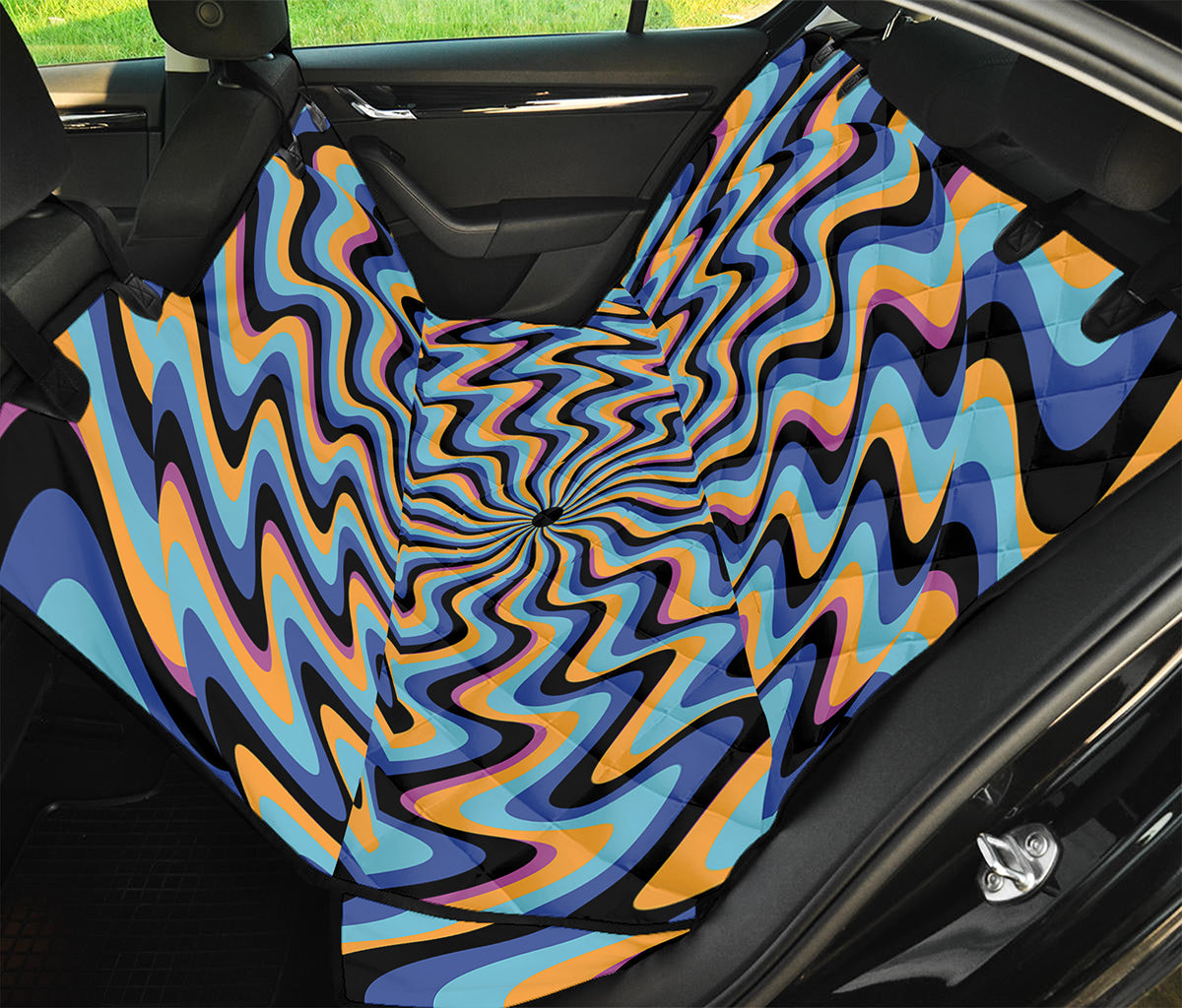 Psychedelic Illusory Motion Print Pet Car Back Seat Cover