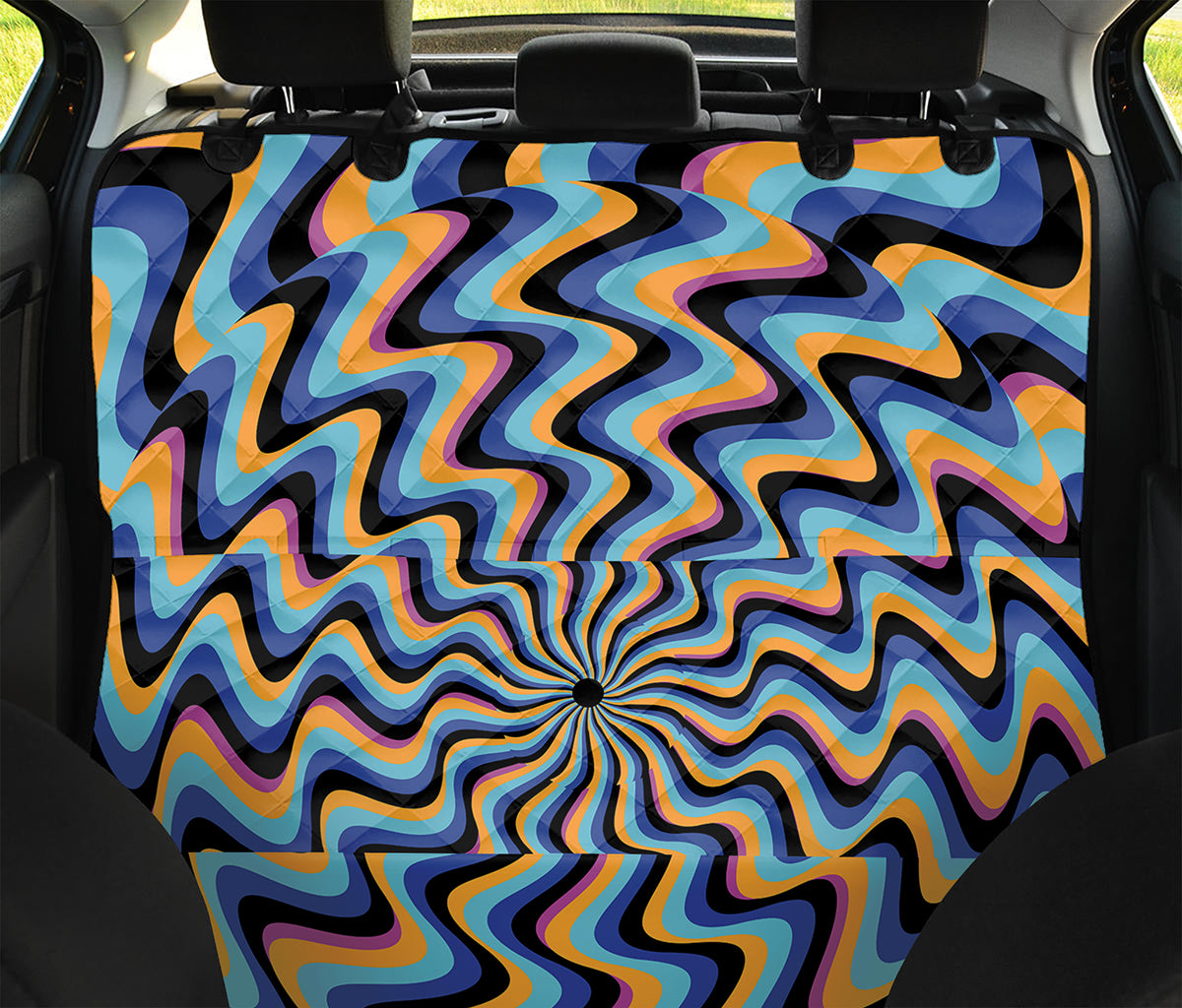 Psychedelic Illusory Motion Print Pet Car Back Seat Cover