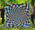 Psychedelic Illusory Motion Print Quilt