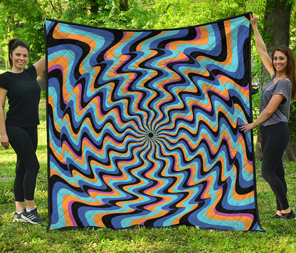 Psychedelic Illusory Motion Print Quilt