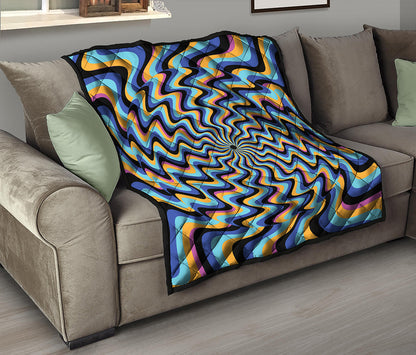 Psychedelic Illusory Motion Print Quilt