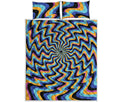 Psychedelic Illusory Motion Print Quilt Bed Set
