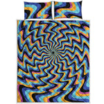 Psychedelic Illusory Motion Print Quilt Bed Set