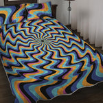 Psychedelic Illusory Motion Print Quilt Bed Set
