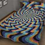 Psychedelic Illusory Motion Print Quilt Bed Set